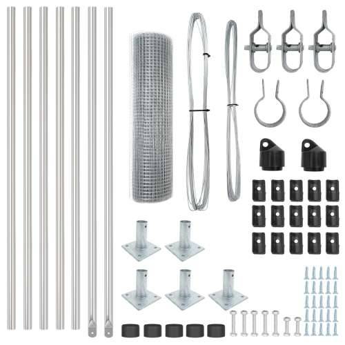 Set stubova za ograde Set od 2 Pocinčani čelik 10 x 0.5 m Cijena