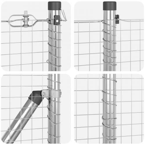 Set stubova za ograde Set od 2 Pocinčani čelik 10 x 0.5 m Cijena