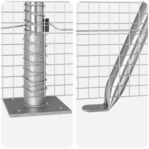 zavarena žičana ograda s 7 flanged posts 0.8x10 m pocinčana čelika Cijena