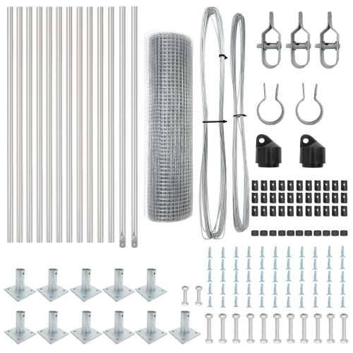 set ogradnih stupova Set od 2 Pocinčani čelik 25 x 0.5 m Čvrsto Cijena