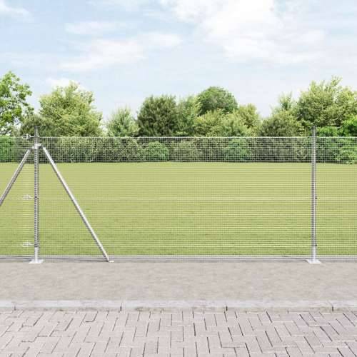zavarena žičana ograda s 13 flanšastih stupova 0.8x25 m pocinčani čelik Cijena