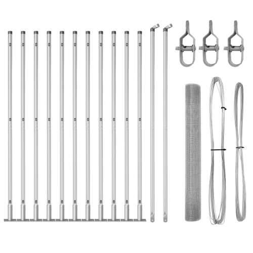Set Stupova Ograde Set od 2 Pocinčani čelik 25 x 1 m Izdržljivo Cijena