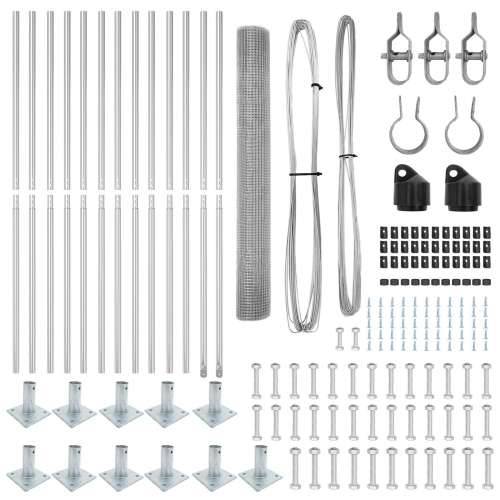Set Stupova Ograde Set od 2 Pocinčani čelik 25 x 1 m Izdržljivo Cijena