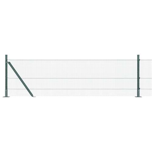Zavarena Žičana Ograda s 7 Flanš Stubovima Zelena 0.4x10 m Čelik Cijena