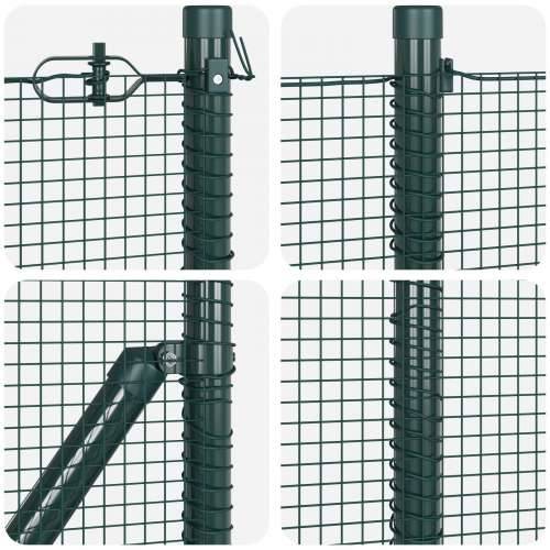 Set Stupova za Ogradu Set od 2 Zeleni Metal, PVC premaz Cijena