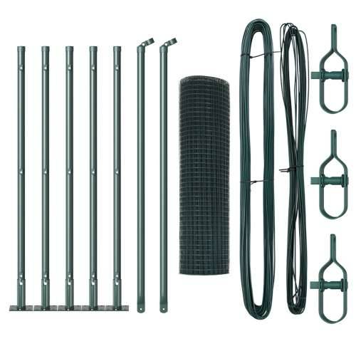 set stupova za ogradu Set od 2 Zeleni Metal 10 x 0.5 m Čvrsto Cijena