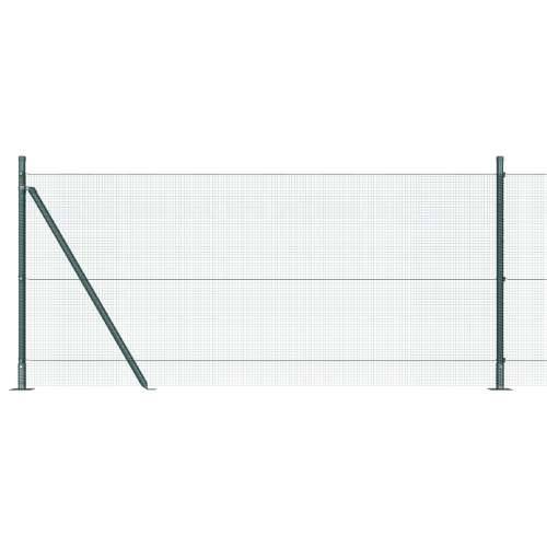 zavarena žičana ograda s 7 stupova s ogradnim viškom Zelena 0.8x10 m Čelik Cijena
