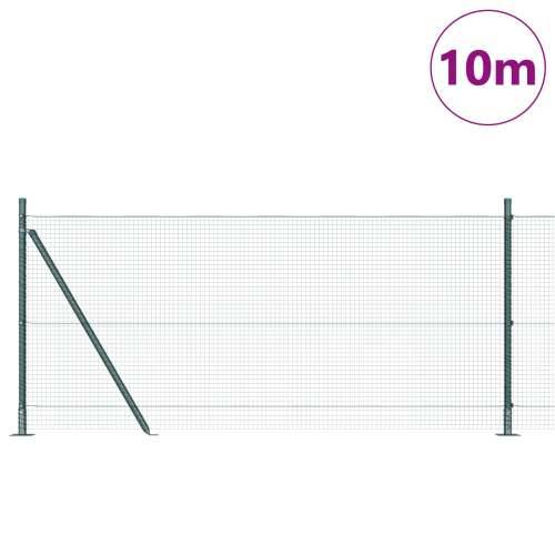 Zavarena čelična ograda s 7 Flanged stupova zelena 0.8x10 m čelik Cijena