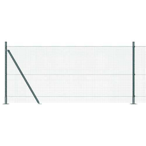 Zavarena čelična ograda s 7 Flanged stupova zelena 0.8x10 m čelik Cijena