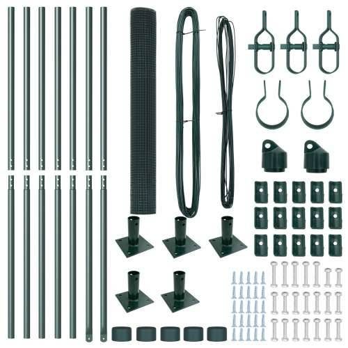 set stupova ograde Set od 2 Zeleni Metalni 10 x 1 m Izdržljivo Cijena