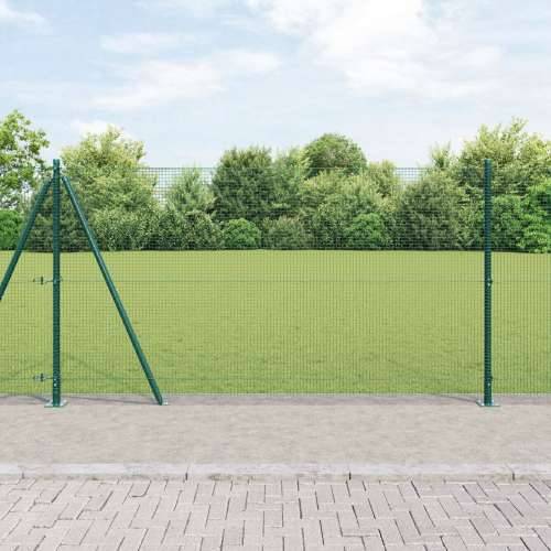 zavarena žičana ograda s 7 stupova s rebrima, zelena 1,2x10 m čelik Cijena