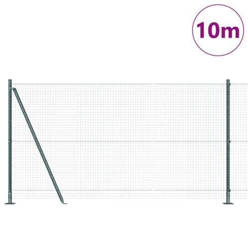 zavarena žičana ograda s 7 flanšastih postova Zelena 1.2x10 m čelik Cijena