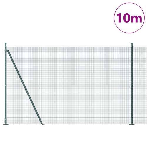 Zavareno Žičana Ograda s 7 Flanged Stupova Zelena 1.4x10 m Čelik Cijena