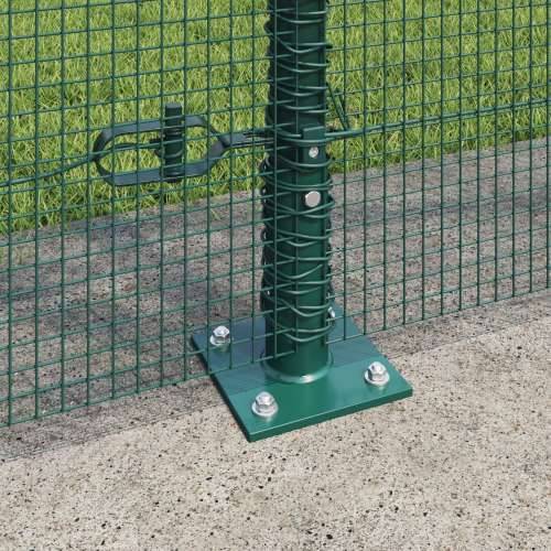 Zavareno Žičana Ograda s 7 Flanged Stupova Zelena 1.4x10 m Čelik Cijena