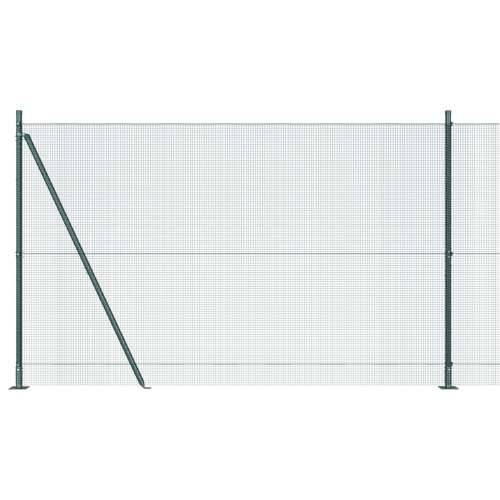 Zavareno Žičana Ograda s 7 Flanged Stupova Zelena 1.4x10 m Čelik Cijena
