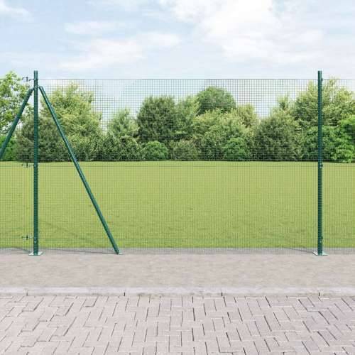 zavarena žičana ograda s 7 ispušnih stupova Zelena 1.4x10 m Čelik Cijena