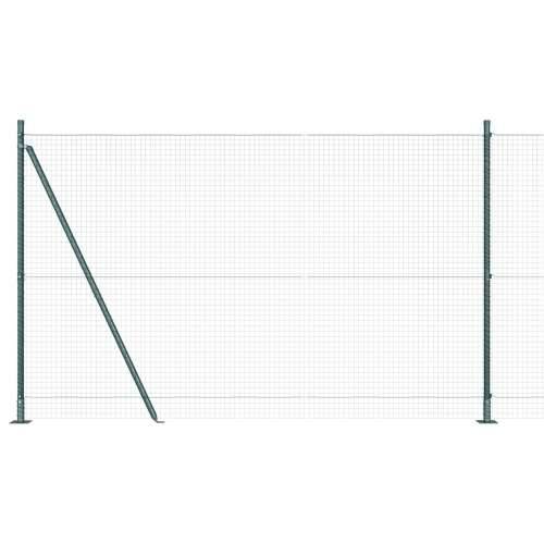 Zavarena Žičana Ograda sa 7 Uvučenih Stupova Zelena 1.6x10 m Čelik Cijena