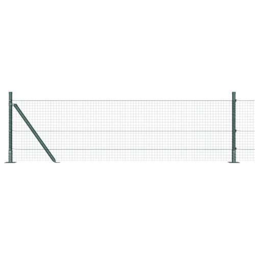 Zavarena žičana ograda s 13 flanged stubova Zeleno 0.4x25 m Čelik Cijena
