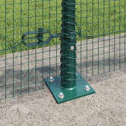 Set stupova za ograde Set od 2 Zeleni Metal 25 x 0.5 m Čvrst Cijena