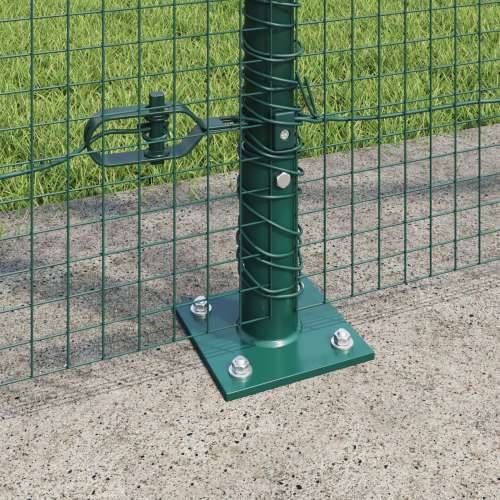 Zavarena Žičana Ograda s 13 Flanged Stupova Zelena 1.4x25 m Čelik Cijena