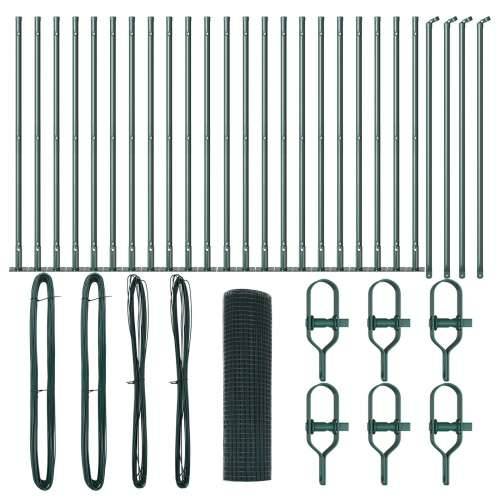 Zavareni žičani ogradni set s 13 odgibi stubovima Zelena 0.6x50 m Čelik Cijena