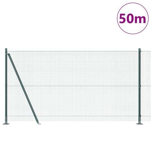 Zavarena žičana ograda s 13 flanged postovima Zelena 1,2x50 m Čelik Cijena