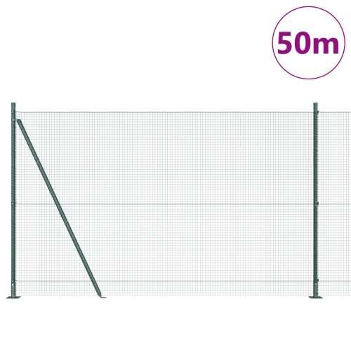 zavarena žičana ograda s 13 stubova s proširenim rubom Zelena 1.4x50 m Čelik Cijena