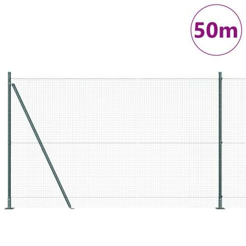 zavarena žičana ograda sa 13 flanged postovima Zelena 1.4x50 m Čelik Cijena