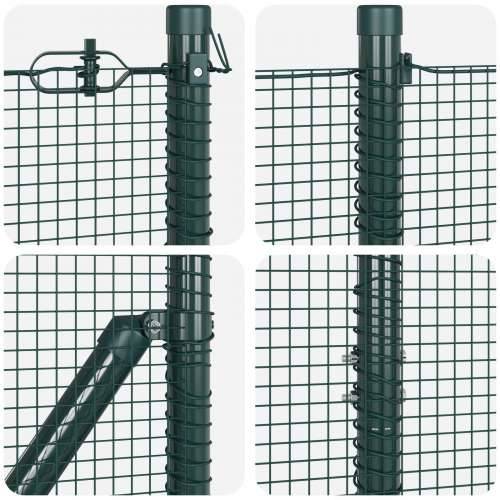 zavarena žičana ograda s 13 flanged stupovima Zelena 1.5x50 m Čelik Cijena