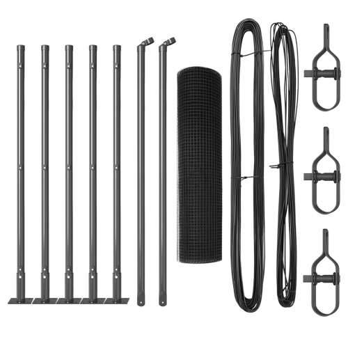 Sivi Metalni Ogradni Stupovi Set od 2 Metal 10 x 0.5 m Izdržljivo Cijena