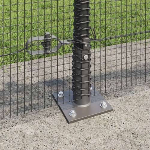Zavarena žičana ograda s 7 flanged stupovima Siva 0.6x10 m Čelik Cijena