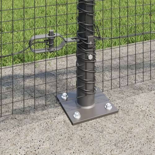 zavarena ograda s 7 flanged stupovima Siva 0.8x10 m Čelik Cijena