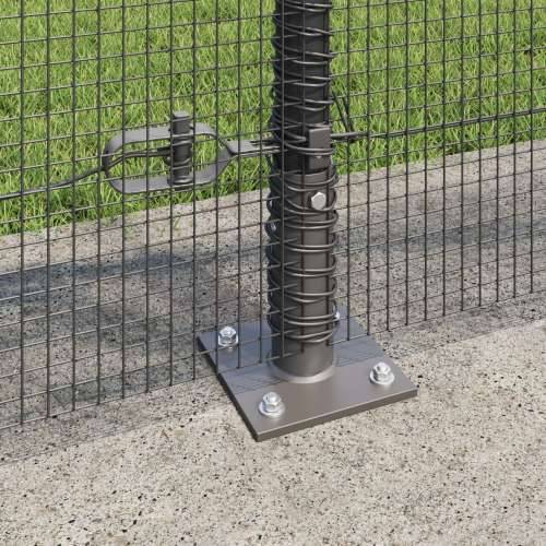 Sivi set stubova ograde Set od 2 Siva Metal, PVC 10 x 1 m Cijena