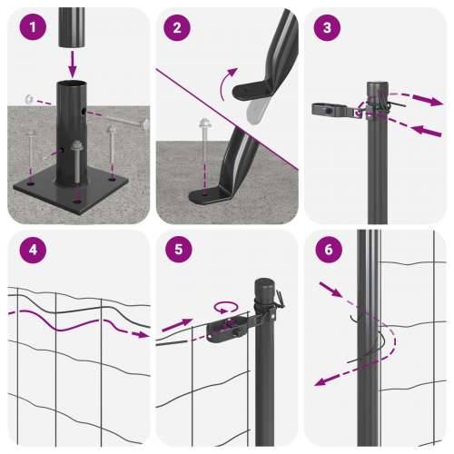 Sivi set stubova ograde Set od 2 Siva Metal, PVC 10 x 1 m Cijena