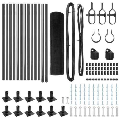 set stupova ograde Set od 2 Siva Čelik obložen prahom 25 x 0.5 m Cijena