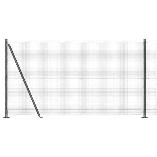Zavarena Ograda s 13 Priključnim Stupovima Siva 1.2x25 m Čelik Cijena