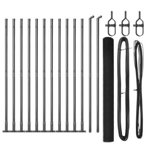 Set stupova za ograde Set od 2 Siva Metal 25 x 1,5 m Čvrsta Cijena