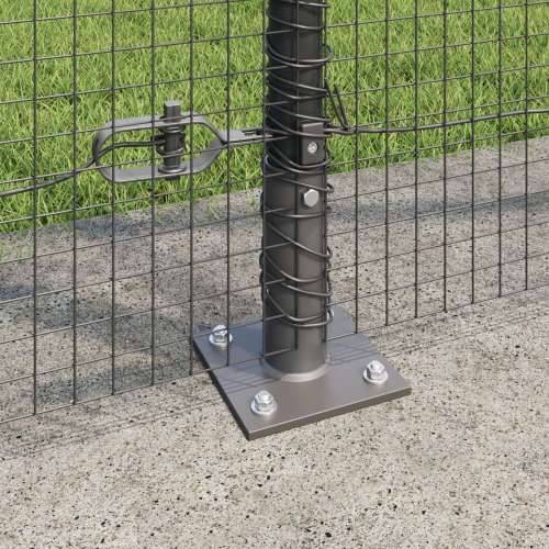 Set stupova za ograde Set od 2 Siva Metal 25 x 1,5 m Čvrsta Cijena