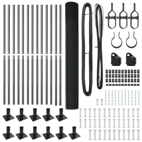 Set stupova za ograde Set od 2 Siva Metal 25 x 1,5 m Čvrsta Cijena
