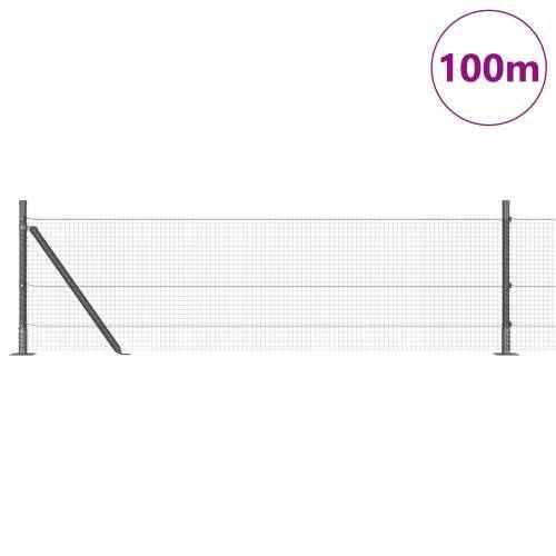 zavarena žičana ograda s 13 stubova s obodom siva 0.6x100 m čelik Cijena