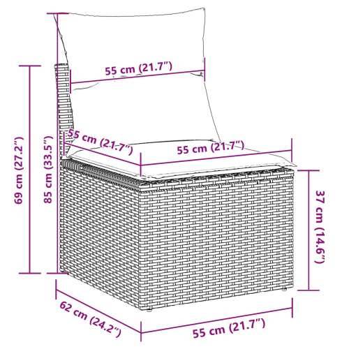 set vrtnih sofa od 5 dijelova s jastučićima crni poli ratan, 2-sjedalna vrtna sofa s pohranom i jastučićima crni poli ratan Cijena