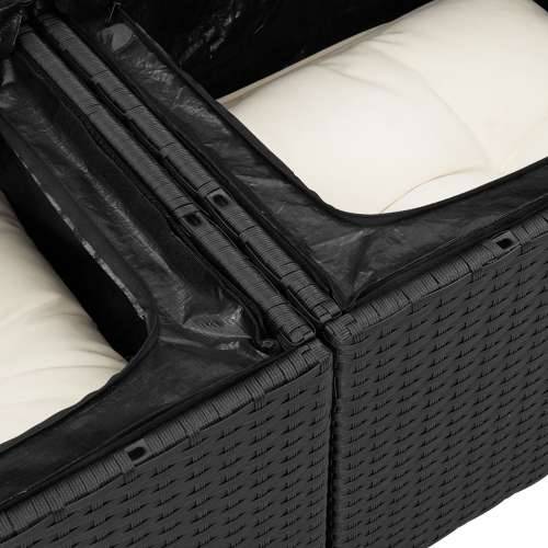 Set od 6 Vrtnih Sofas s Jastučićima Crna Poly Ratan Akacija Cijena