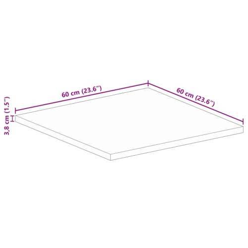 Stolna ploča 60x60x3,8 cm četvrtasta od masivnog drva manga - Drvo manga (prirodno) 60 x 60 cm 1 38 mm Cijena