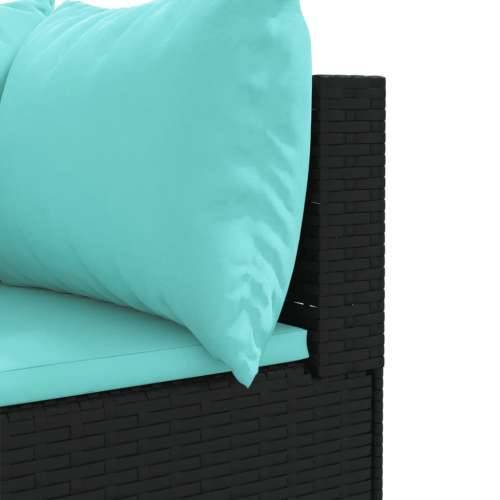 Vrtna garnitura - 10-dijelni set vrtnih sofa s jastucima crni od poliratana - Crna i plava 10 Cijena