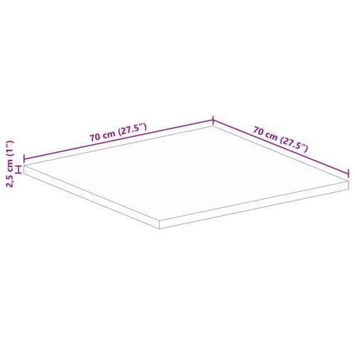 Stolna ploča 70x70x2,5 cm četvrtasta od masivnog drva manga - Drvo manga (završna obrada od hrastovine) 70 x 70 cm 1 25 mm Cijena