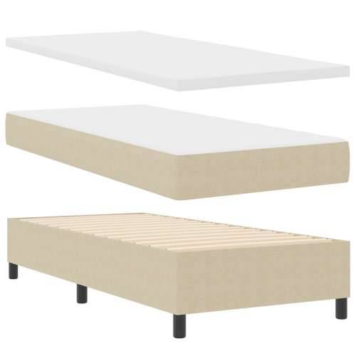 Krevet s box springom i madracem svijetlosmeđi 80x200 cm od platna Cijena