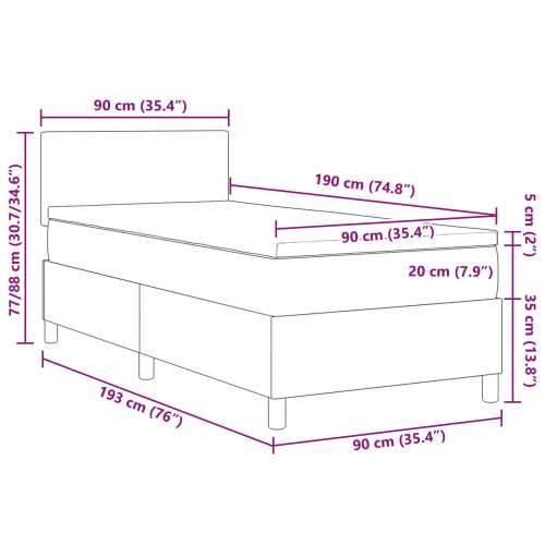 Box Spring Krevet s Madracem Svijetlo Zelena Siva Jedinački Kordura Tkanina Cijena