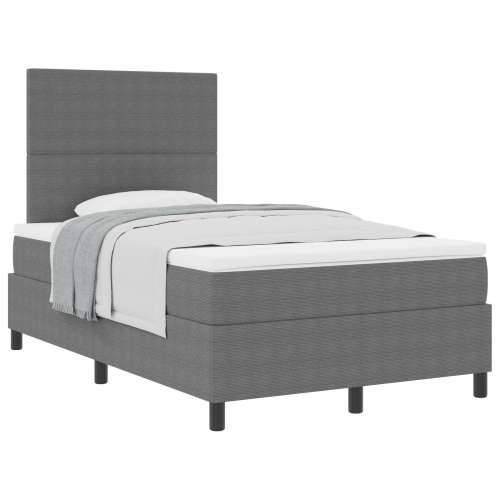 Box Spring Krevet s madracem svijetlo sivi mali dvostruki kašmir tkanina Cijena