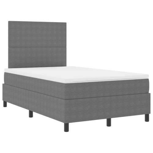 Box Spring Krevet s madracem svijetlo sivi mali dvostruki kašmir tkanina Cijena