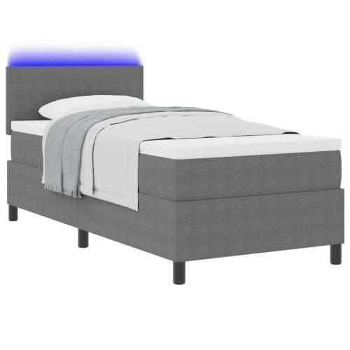 Krevet s uzglavljem s madracem i LED svjetlom sivi 80x200 cm od kordura Cijena